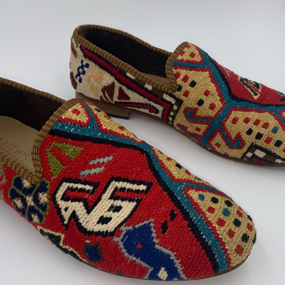 Artemis Mens Kilim Wool Tapestry Slip On Smoking Shoes Driving Loafers 44   HH09 - Picture 2 of 10